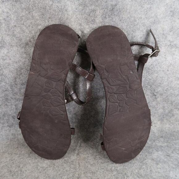 Volcom Shoes Womens 9 Sandal Casual Flats Strappy Buckle Slingback Brown Comfort - Picture 10 of 11